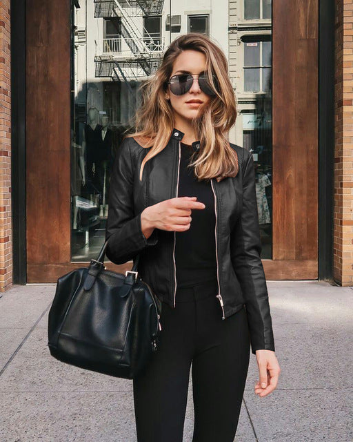 Irmelin Leather Biker Jacket Black
