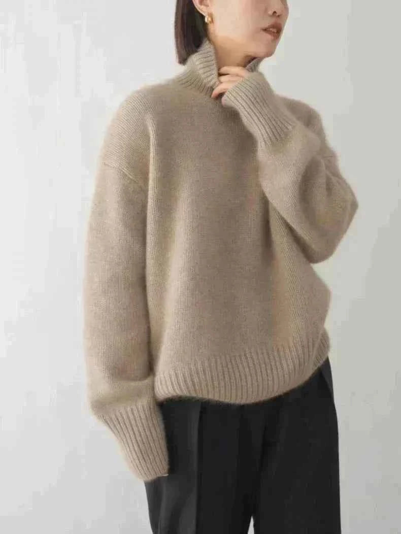 Pure Cashmere High Collar Sweater for Everyday Luxury
