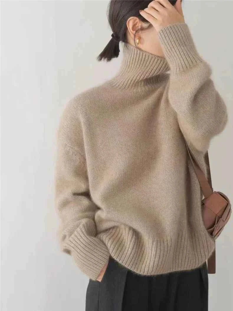 Pure Cashmere High Collar Sweater for Everyday Luxury