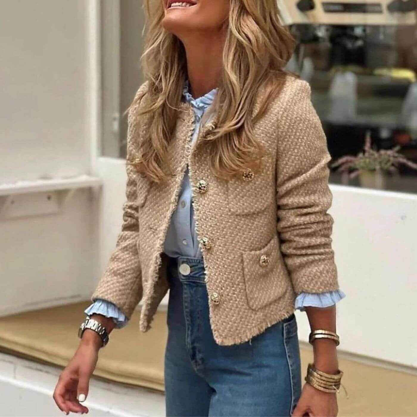 Tailored Tweed Jacket For Timeless Elegance And Versatility - New Family Finds