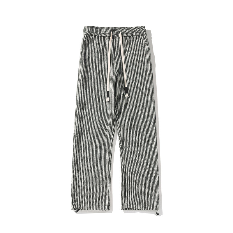Herringbone Relaxed Sweatpants With Wide Leg Silhouette