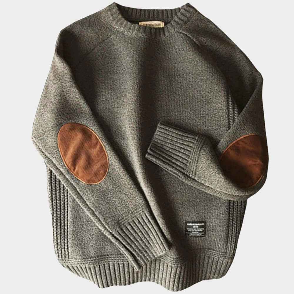 Per Men's Jumper – Warm Wool Winter Sweater Grey