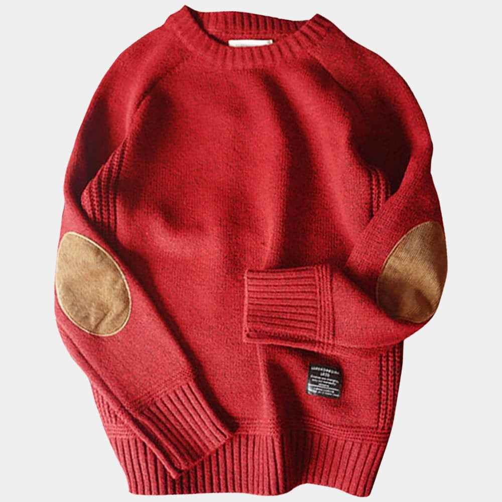 Per Men's Jumper – Warm Wool Winter Sweater Red
