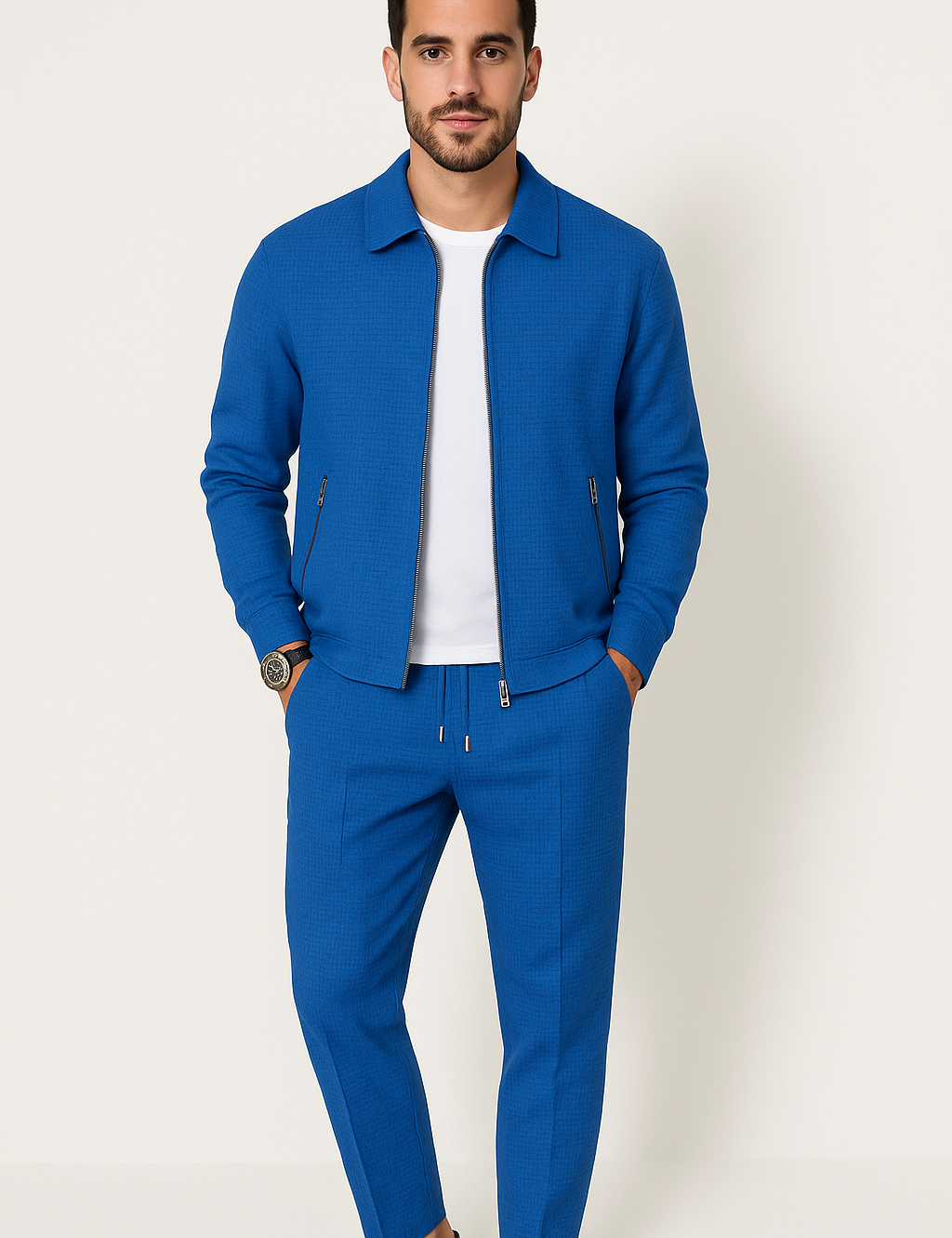 Martin Waffle Knit Set Blue