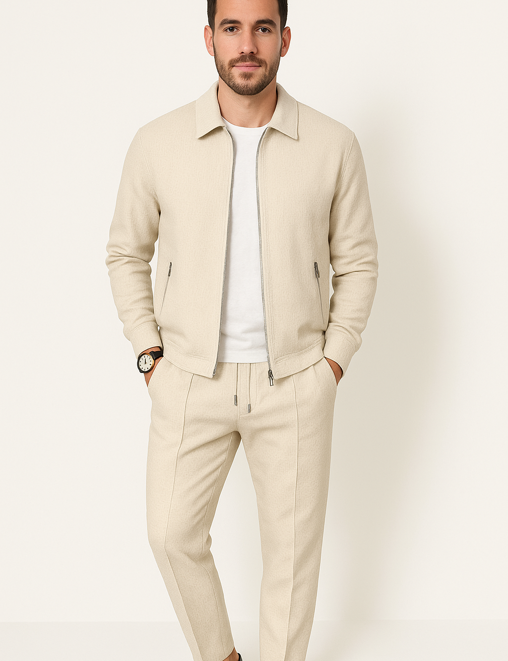 Martin Waffle Knit Set Beige