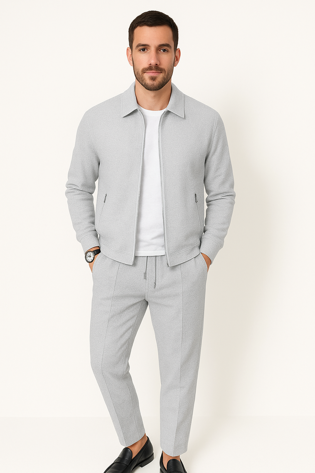 Martin Waffle Knit Set Grey