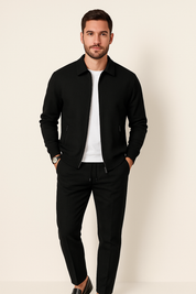 Martin Waffle Knit Set Black