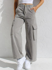 Corrine Oversized Cargo Trousers Grey