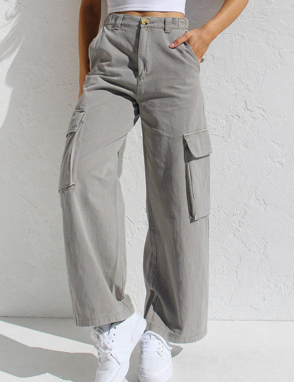 Corrine Oversized Cargo Trousers Grey