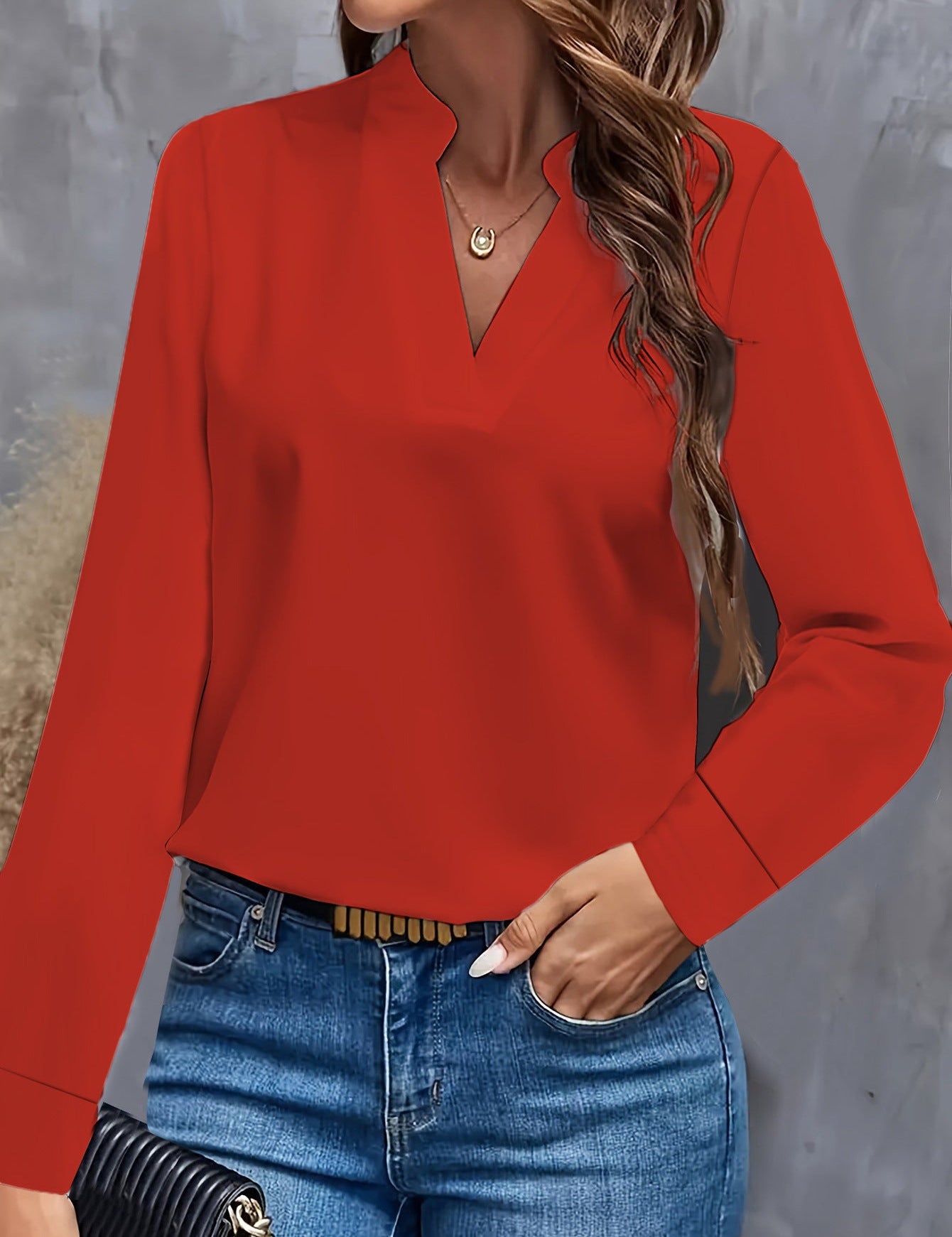 Anouk V-Neck Top Red