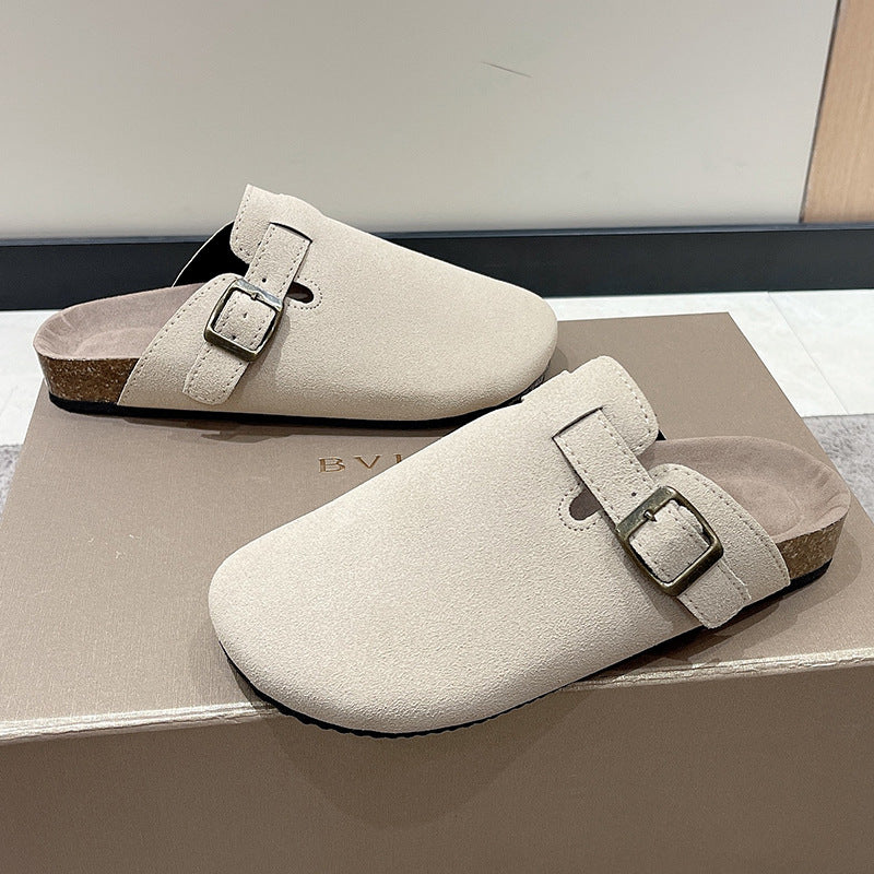 Enrico Buckle Slip-On Clogs Khaki