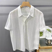 Lennart Short Sleeve Knitted Shirt White