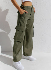 Corrine Oversized Cargo Trousers Green
