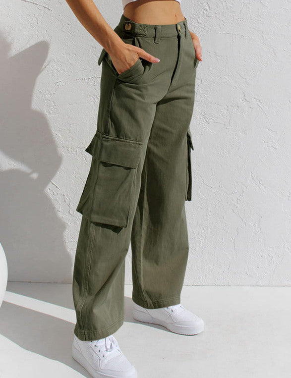 Corrine Oversized Cargo Trousers Green