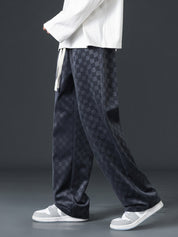 Check Pattern Alford Drawstring Pants Blue