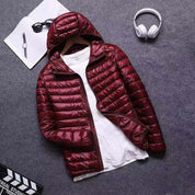 Lambert Hooded Puffer Jacket Burgundy