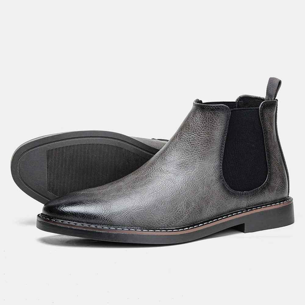 Jonas Chelsea Leather Boots - Classic Leather Boots for Timeless Style Grey