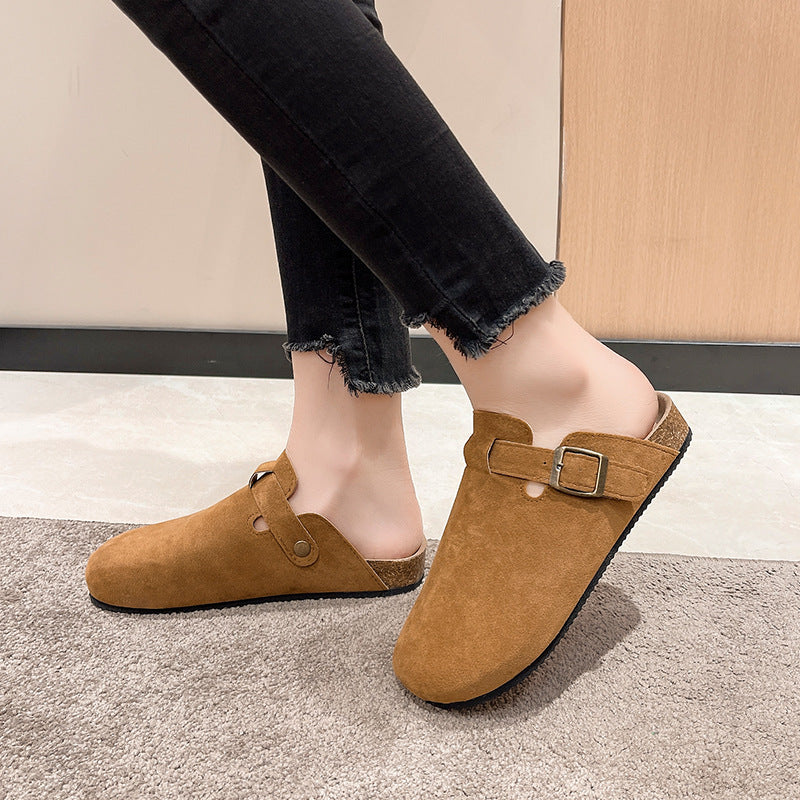 Enrico Buckle Slip-On Clogs Dark Brown