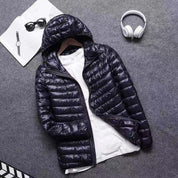 Lambert Hooded Puffer Jacket Navy blue