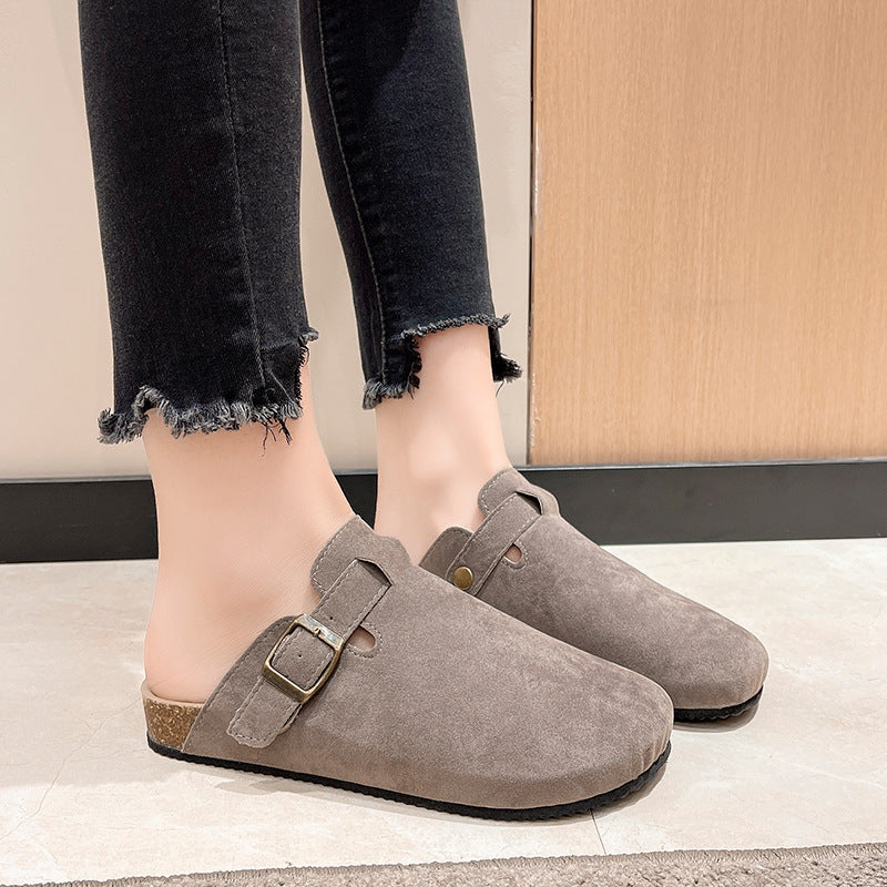 Enrico Buckle Slip-On Clogs Grey