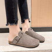 Enrico Buckle Slip-On Clogs Grey