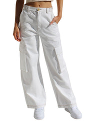 Corrine Oversized Cargo Trousers Beige