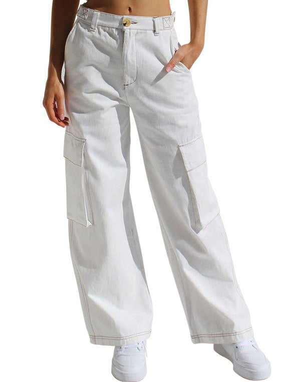 Corrine Oversized Cargo Trousers Beige