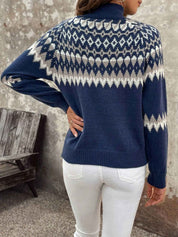 Giyann Cozy Turtleneck Jumper with Jacquard Knit for Ultimate Comfort