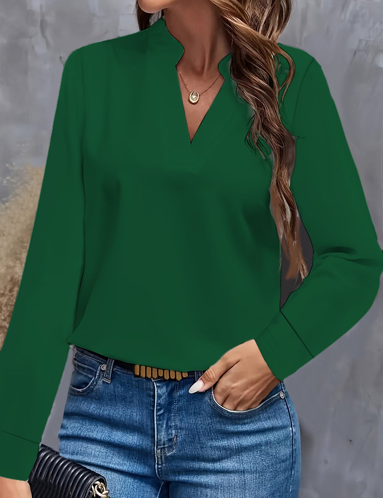 Anouk V-Neck Top Green
