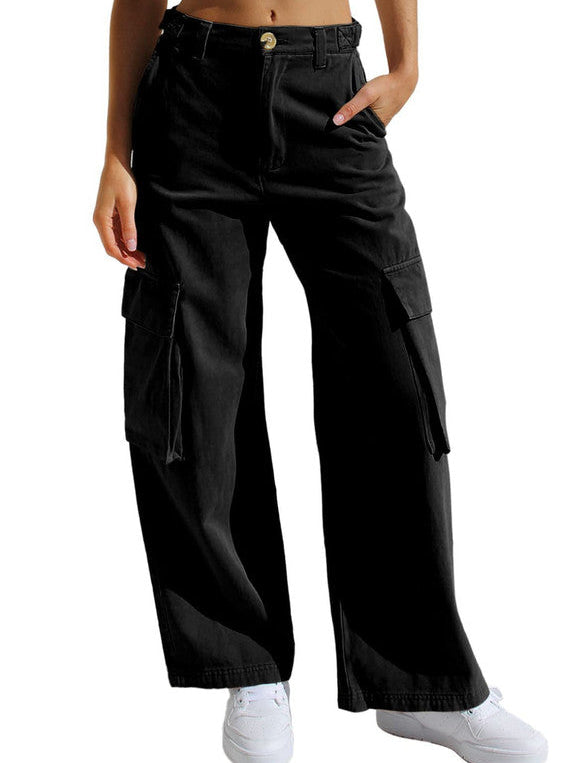 Corrine Oversized Cargo Trousers Black