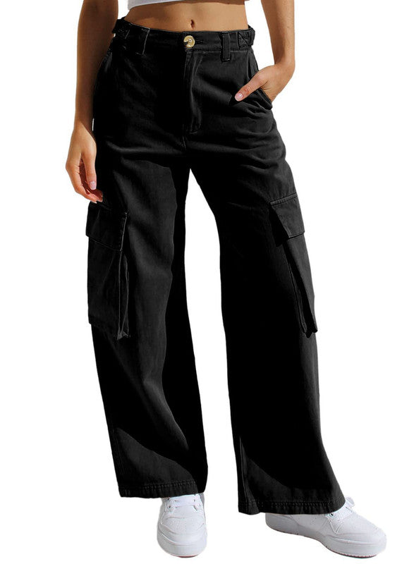 Corrine Oversized Cargo Trousers Black