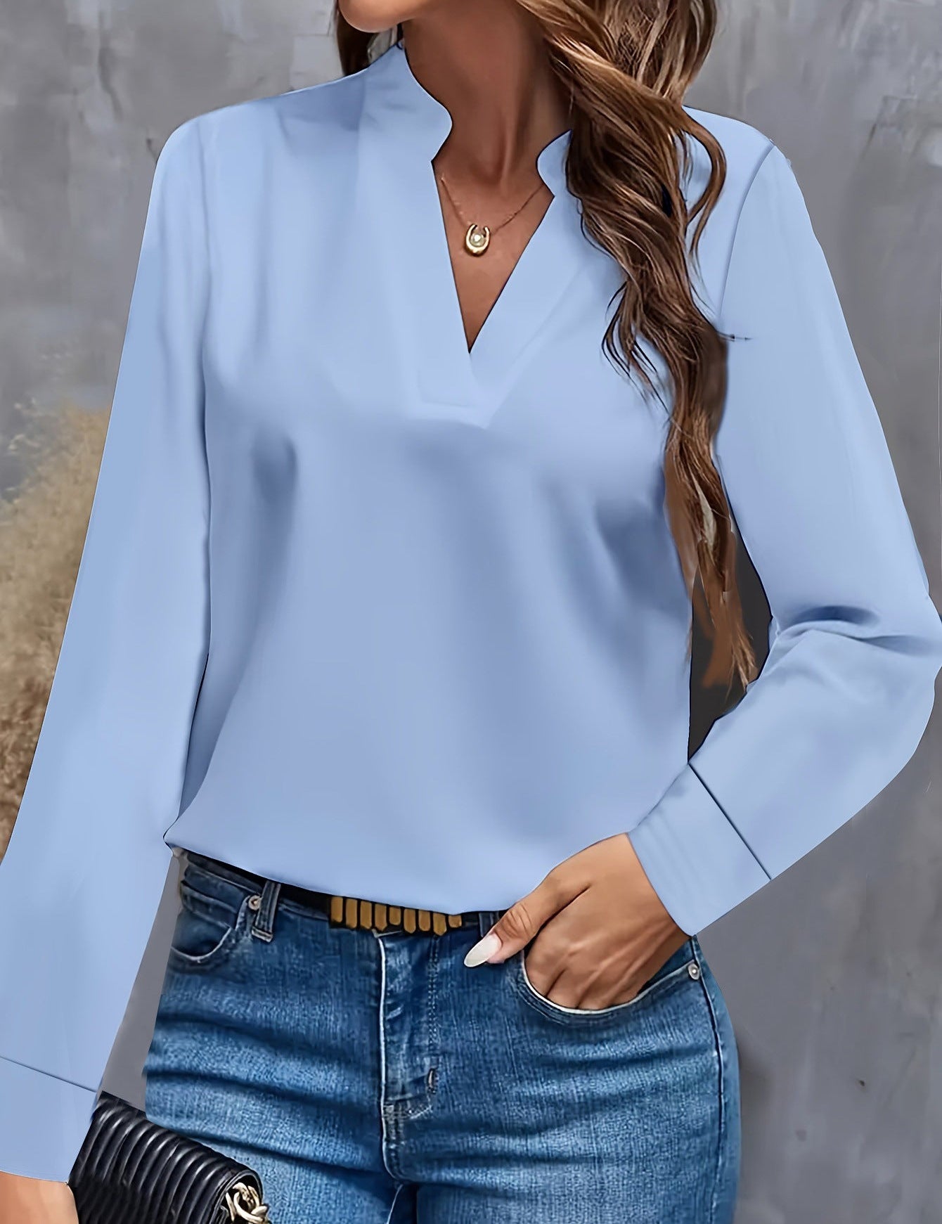 Anouk V-Neck Top Blue