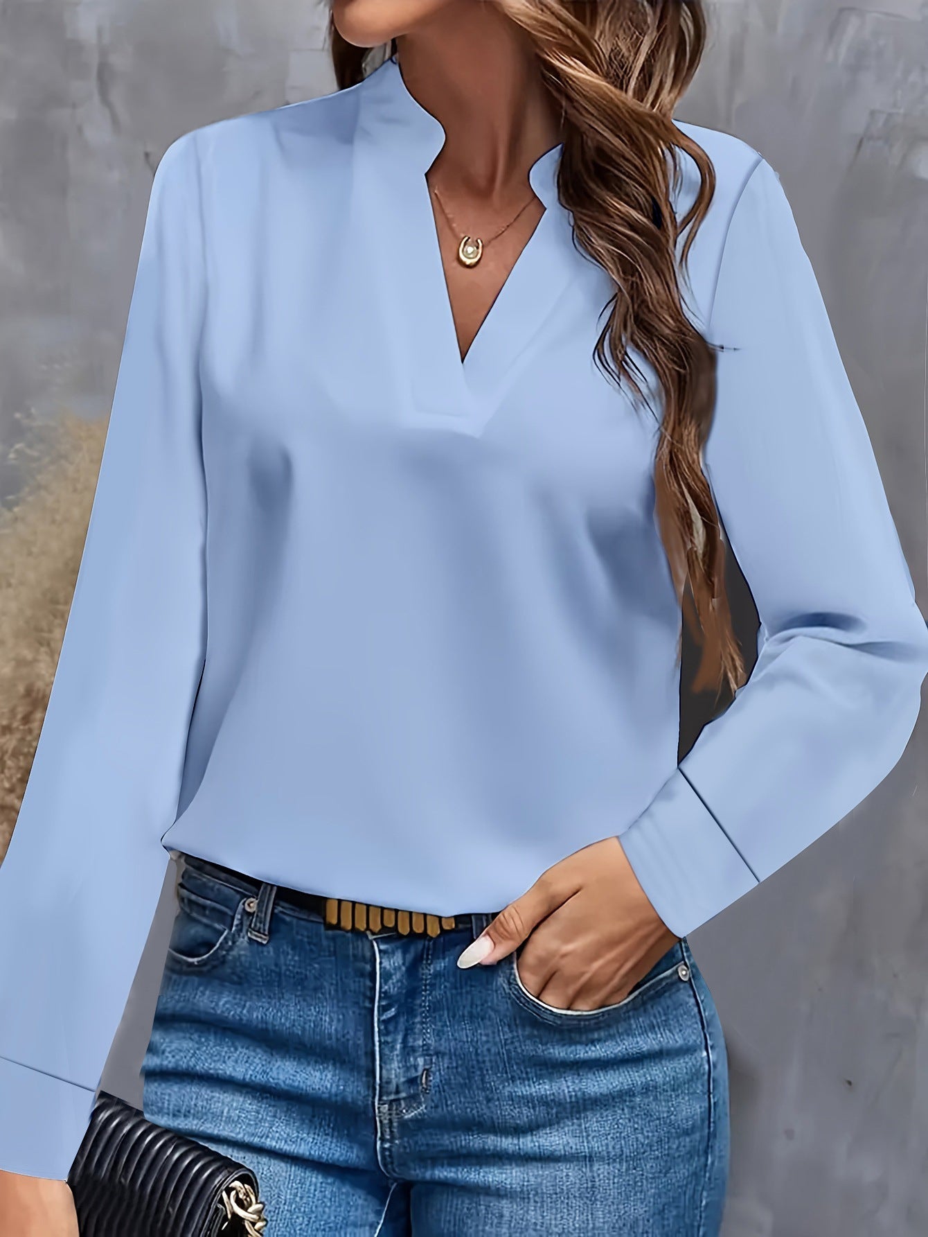 Anouk V-Neck Top Blue