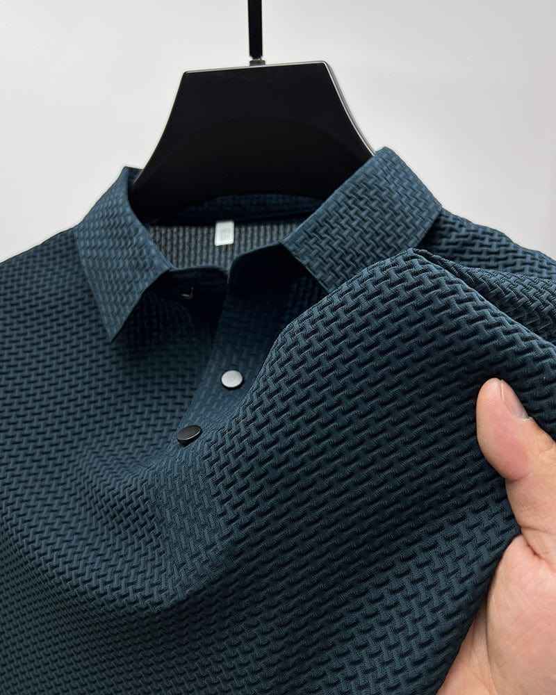 Morten Men's Mesh Polo Shirt - Elevate Your Casual Elegance Navy Blue