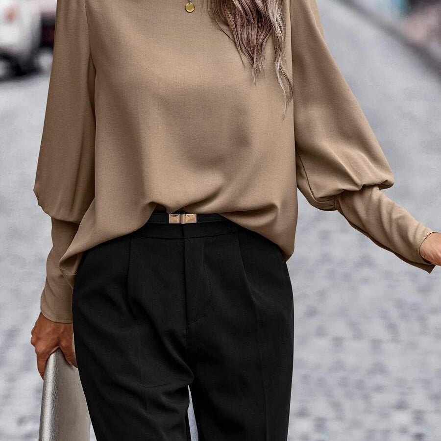 Britta - Long Sleeve Blouse Brown