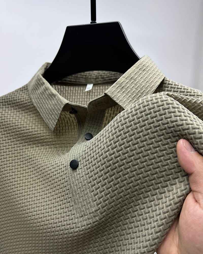 Morten Men's Mesh Polo Shirt - Elevate Your Casual Elegance Beige