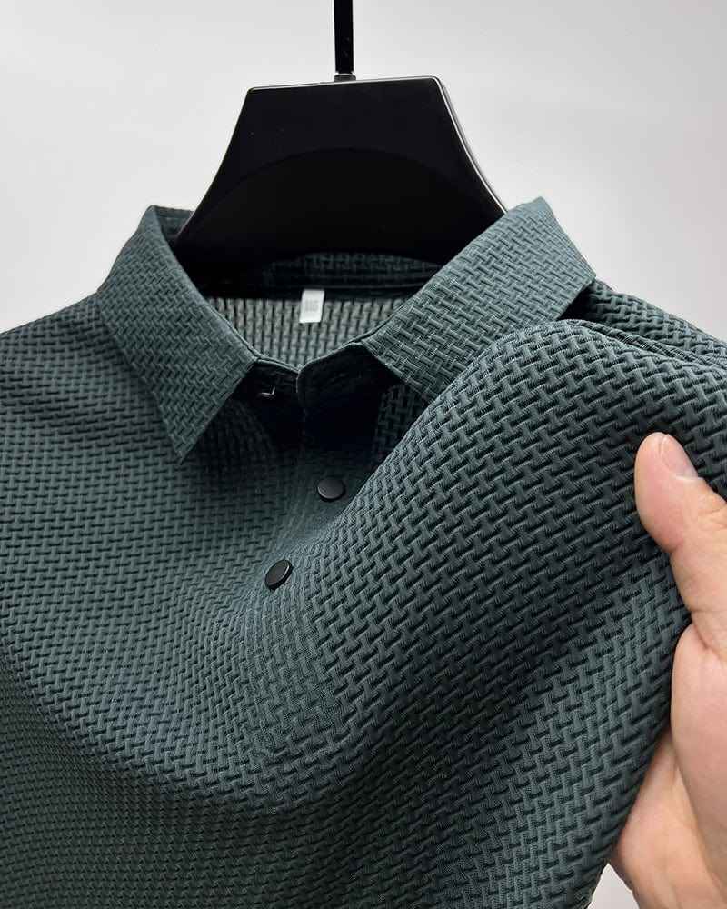 Morten Men's Mesh Polo Shirt - Elevate Your Casual Elegance Dark Green