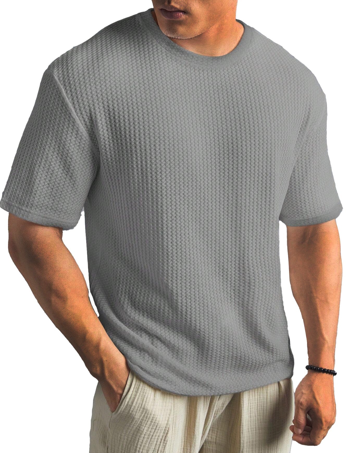 Kasper Tailored Short-Sleeve Shirt Gray
