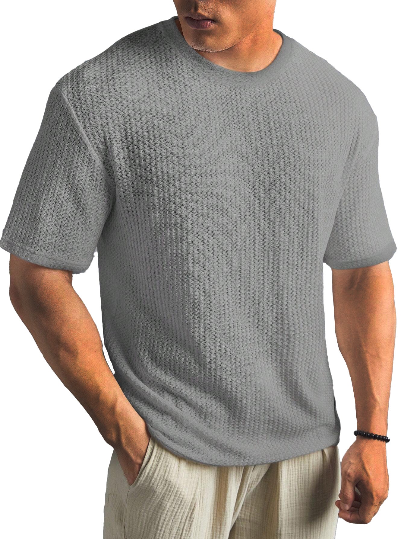 Kasper Tailored Short-Sleeve Shirt Gray