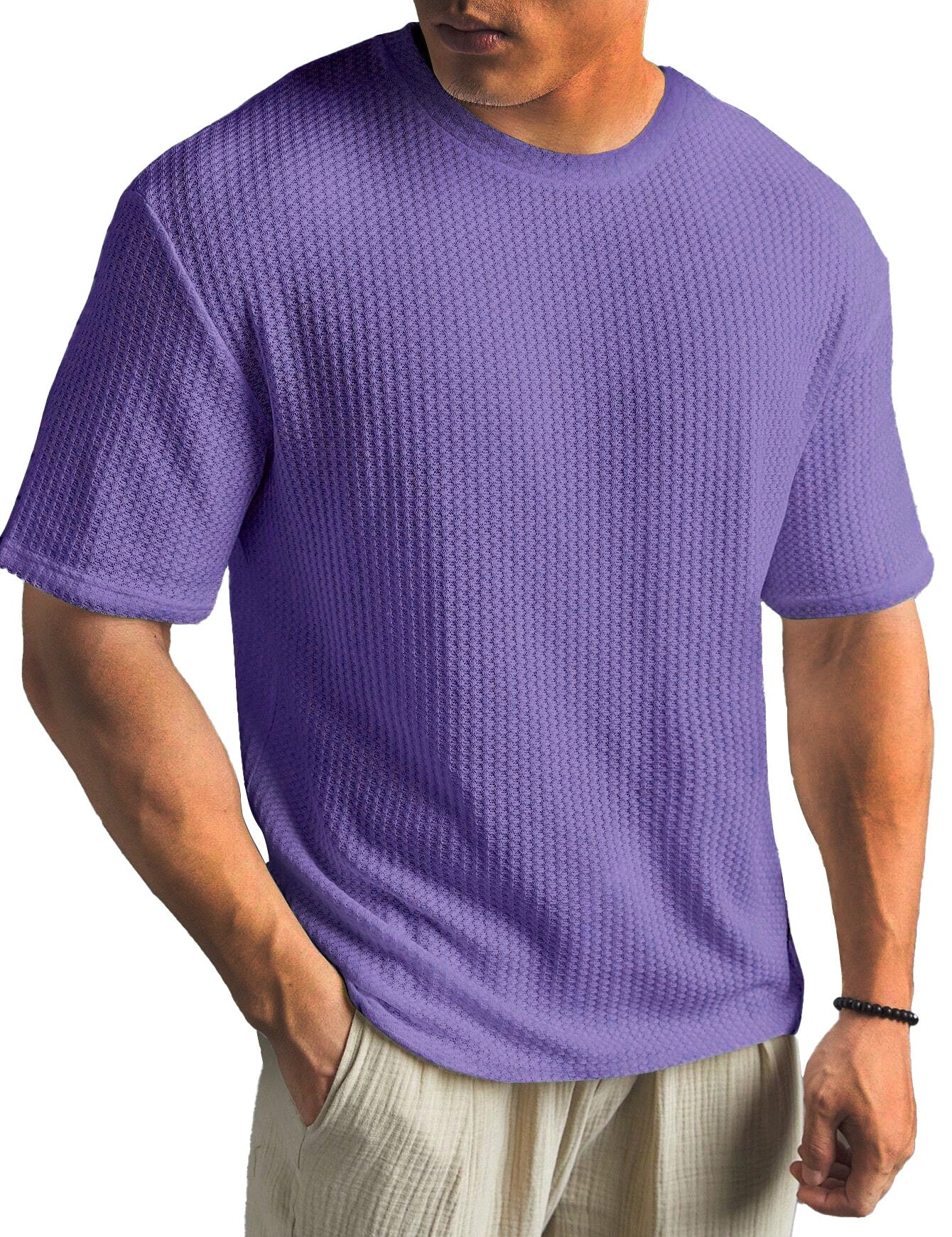 Kasper Tailored Short-Sleeve Shirt Purple
