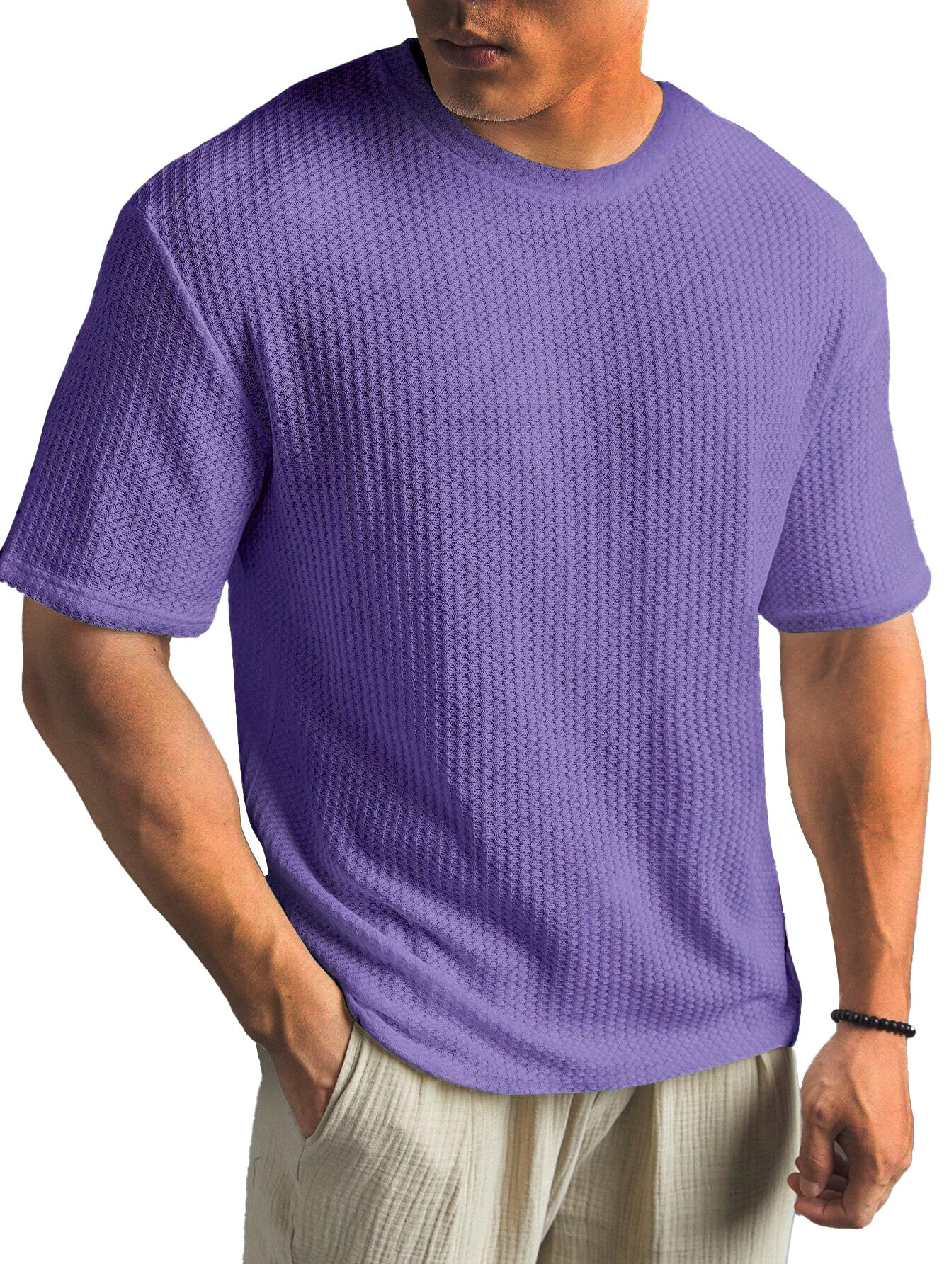 Kasper Tailored Short-Sleeve Shirt Purple