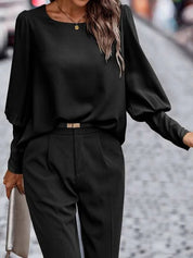 Britta - Long Sleeve Blouse Black