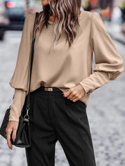 Britta - Long Sleeve Blouse Apricot