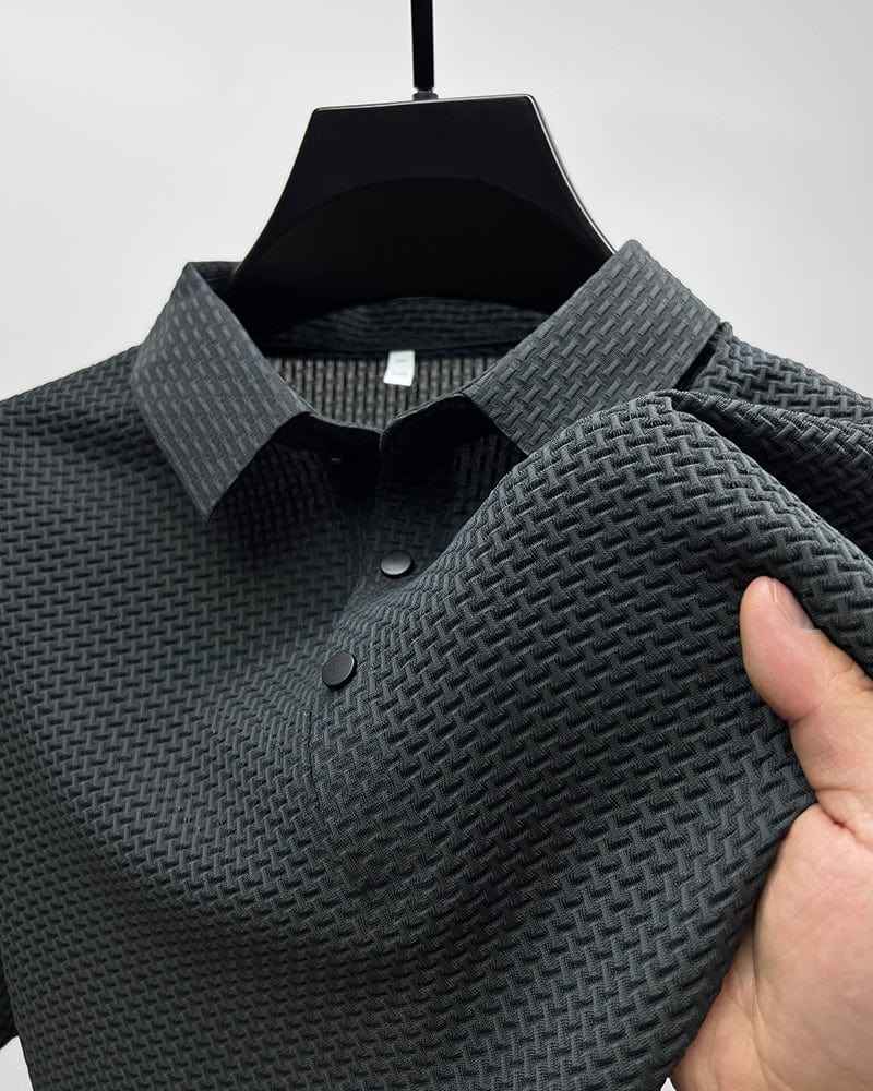 Morten Men's Mesh Polo Shirt - Elevate Your Casual Elegance Grey