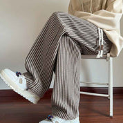 Herringbone Relaxed Sweatpants With Wide Leg Silhouette