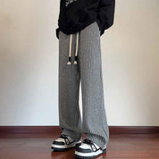 Herringbone Relaxed Sweatpants With Wide Leg Silhouette
