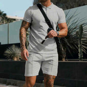 Kilian Polo Zipper Shorts Set for Ultimate Comfort and Style Gray
