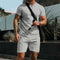 Kilian Polo Zipper Shorts Set for Ultimate Comfort and Style Gray