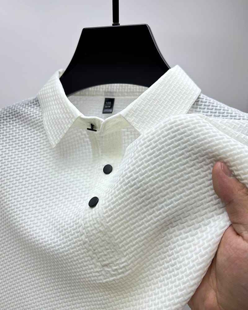 Morten Men's Mesh Polo Shirt - Elevate Your Casual Elegance White