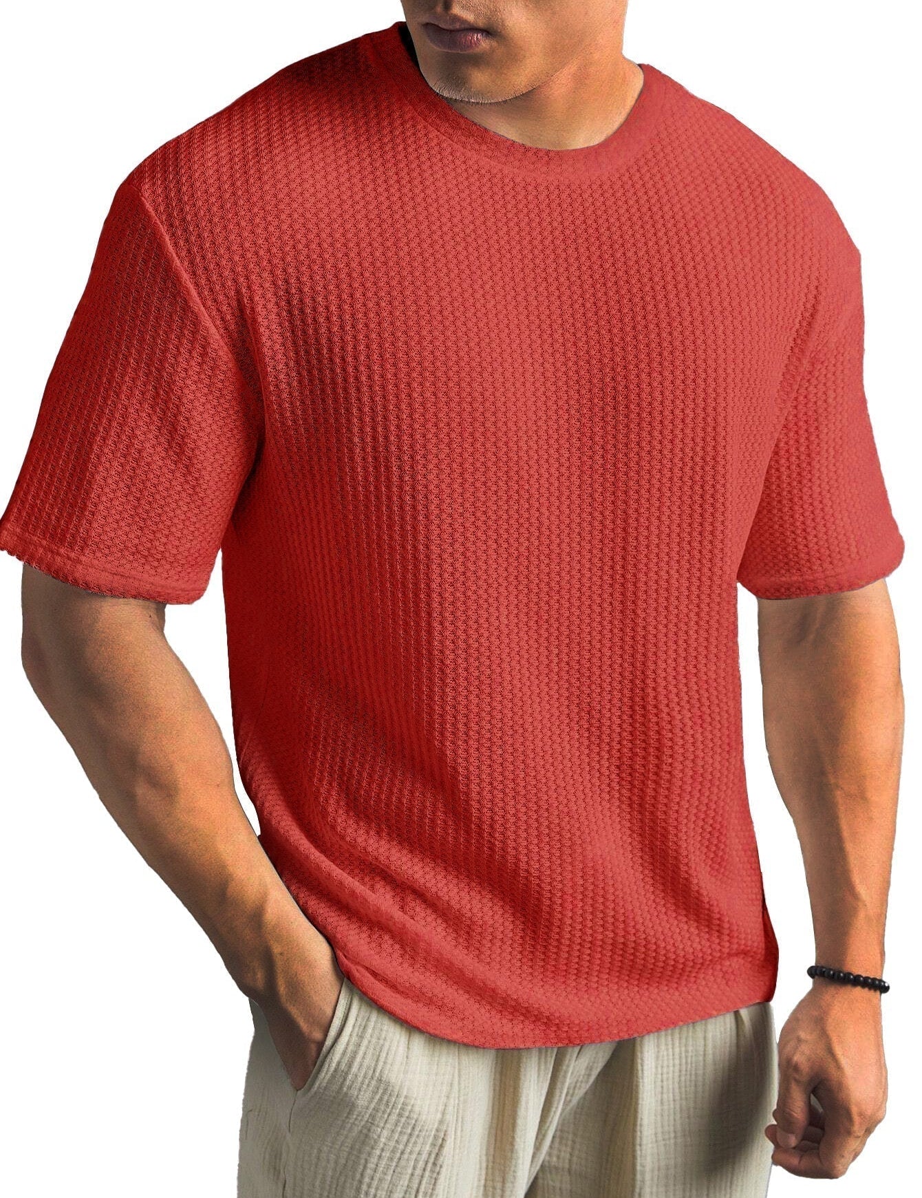 Kasper Tailored Short-Sleeve Shirt Red